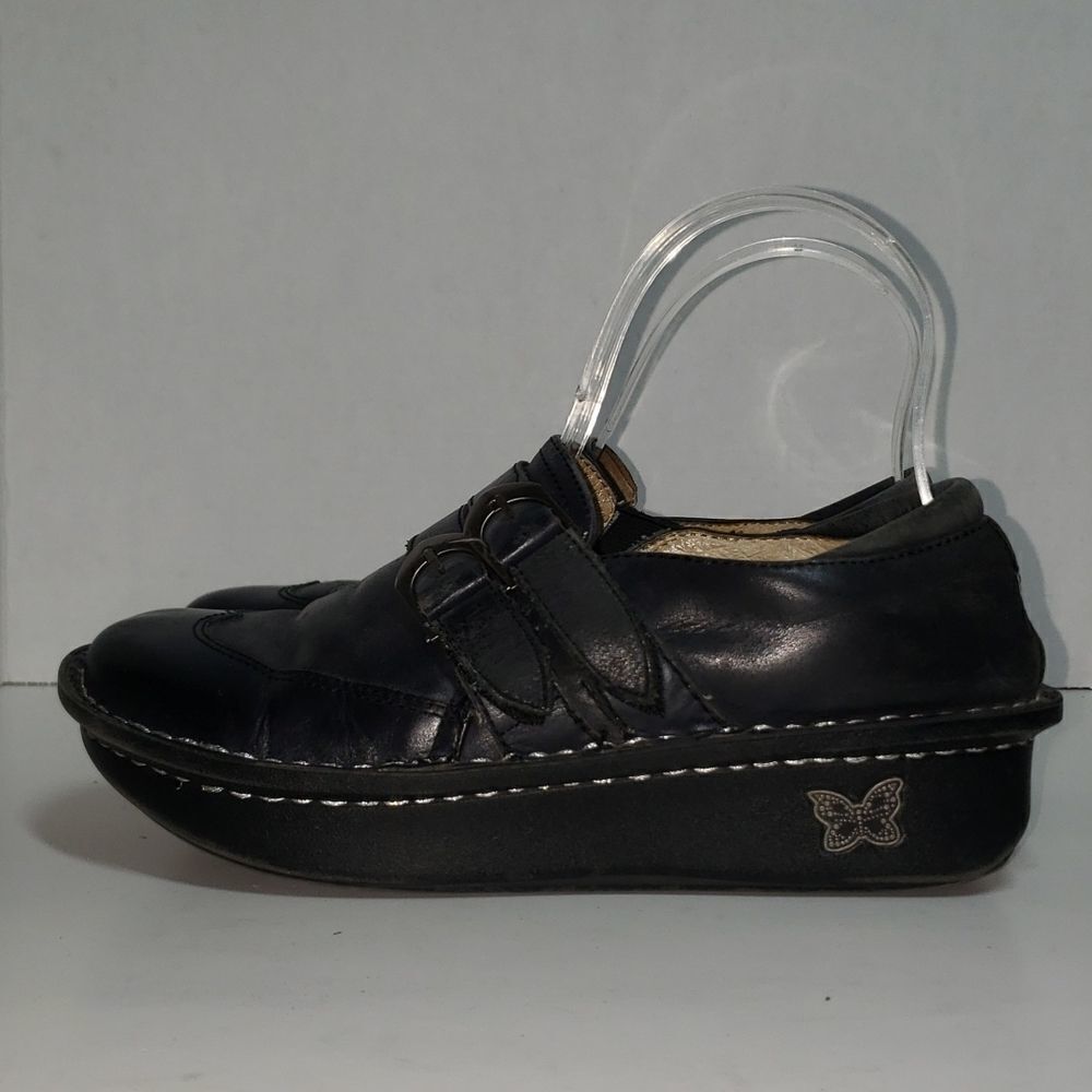 ALEGRIA size 36 Black Clogs with Double Straps